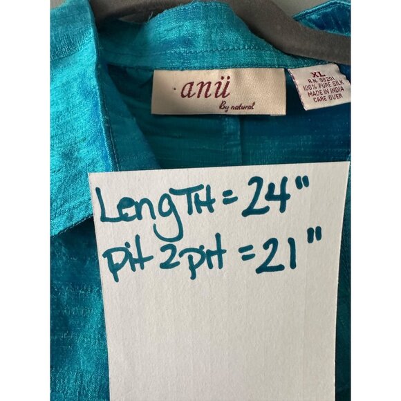 Women size XL100% Silk Blouse Boho Artsy Anni by Natural Grandma Core Cottage - Picture 3 of 7